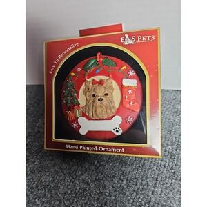 Yorkie Hand Painted Christmas Dog Ornament .This Can Be Personalized For You